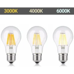 Bombilla LED filamento E27 60 - 8W - Transparente