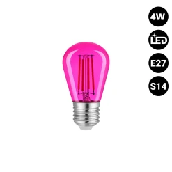 Bombilla LED Filamento - S14 E27 - 4W - Cristal de colores