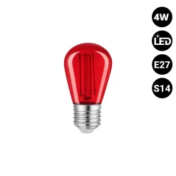 Bombilla LED Filamento - S14 E27 - 4W - Cristal de colores