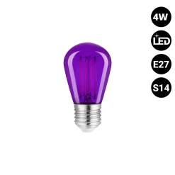 Bombilla LED Filamento - S14 E27 - 4W - Cristal de colores