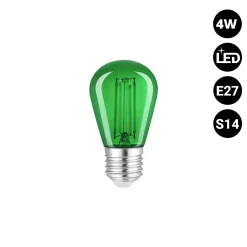 Bombilla LED Filamento - S14 E27 - 4W - Cristal de colores