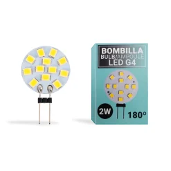 Bombilla LED G4 bi-pin circular plana 12V AC/DC - 2W