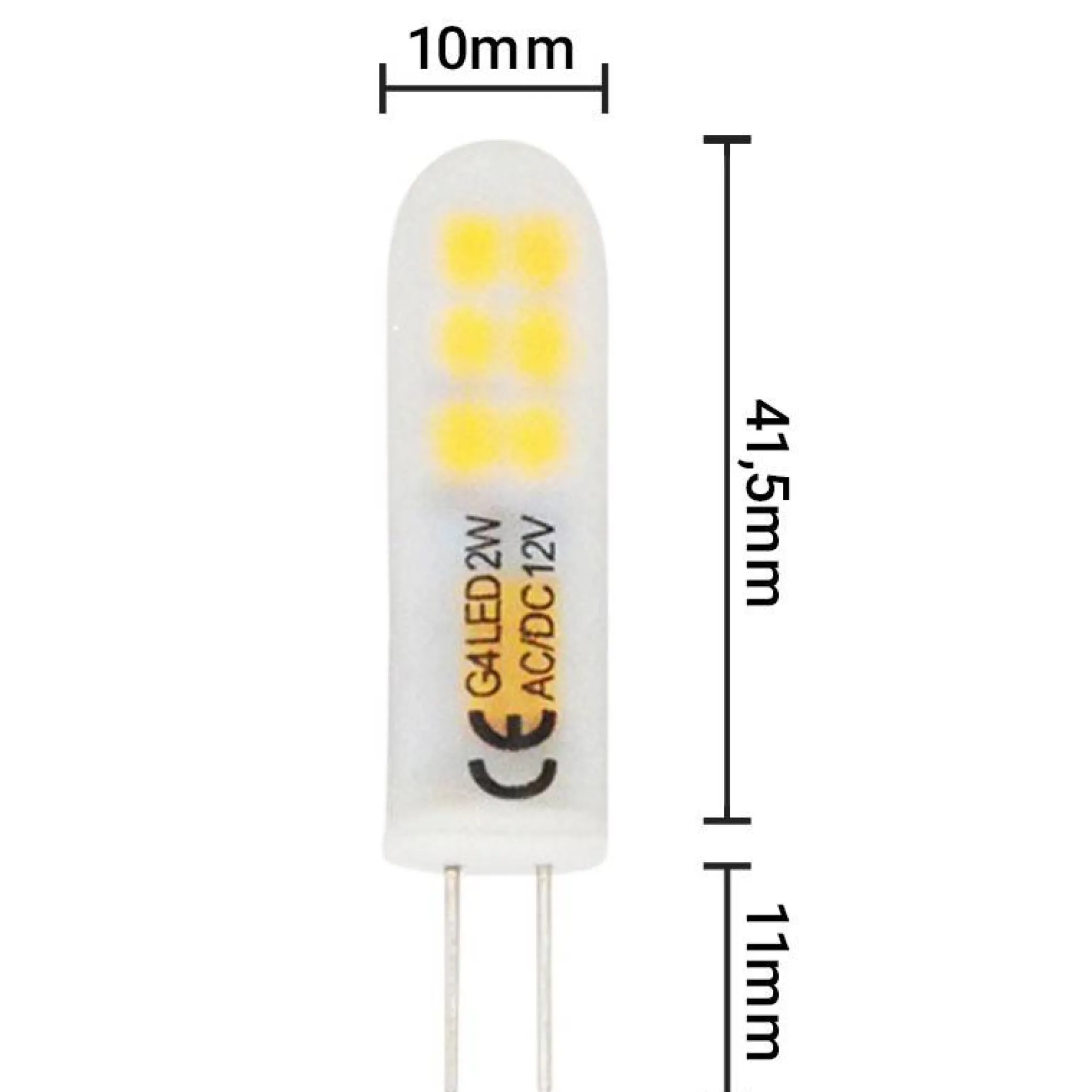 Bombilla LED G4 Bi-Pin - 2W - 6500K - CRI 80 - 12V DC/AC