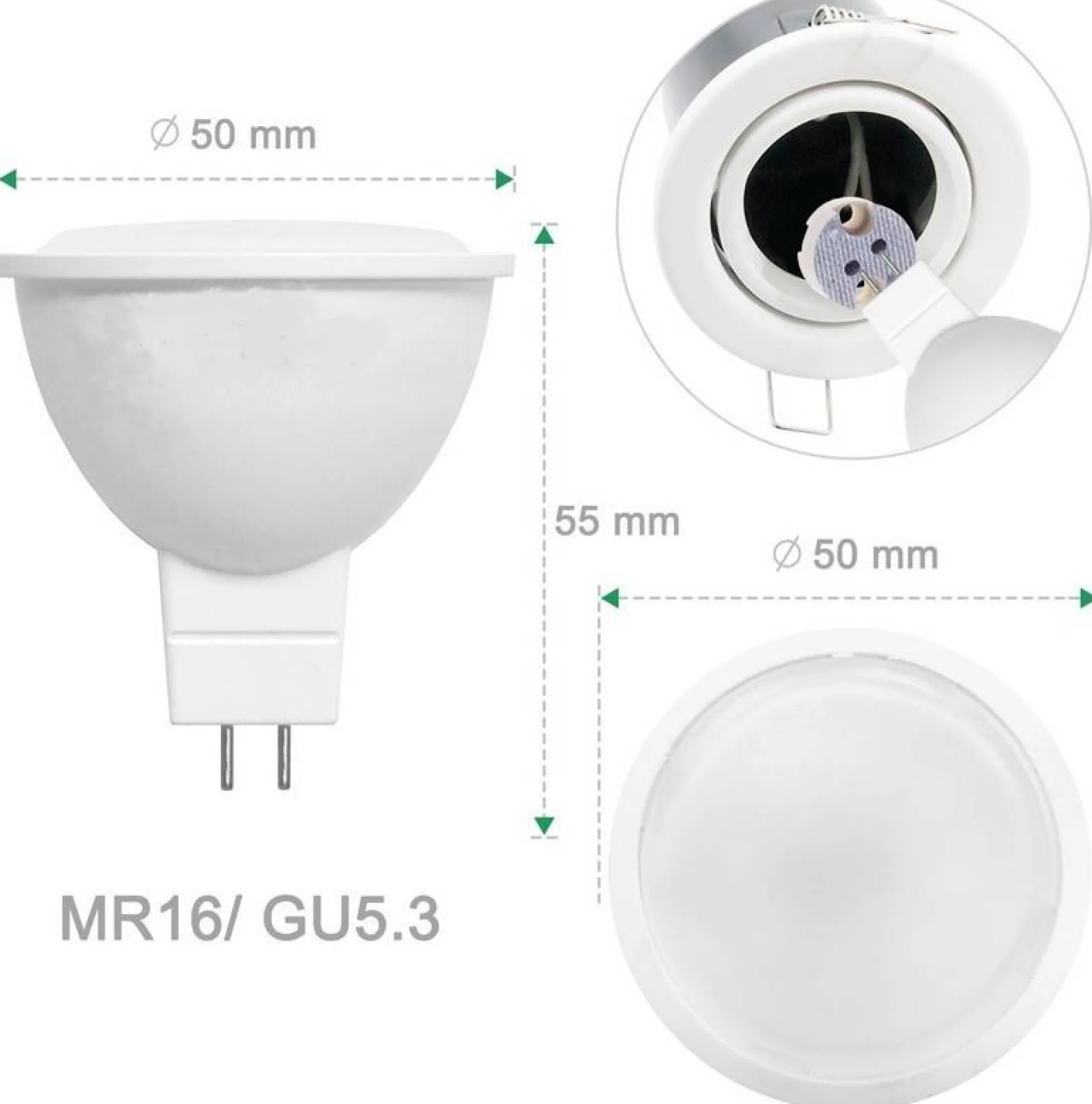 Bombilla LED GU5.3 MR16 5W 12V 350lm
