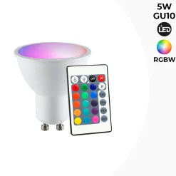 Bombilla LED GU10 RGBW inteligente - 5W - Con control remoto