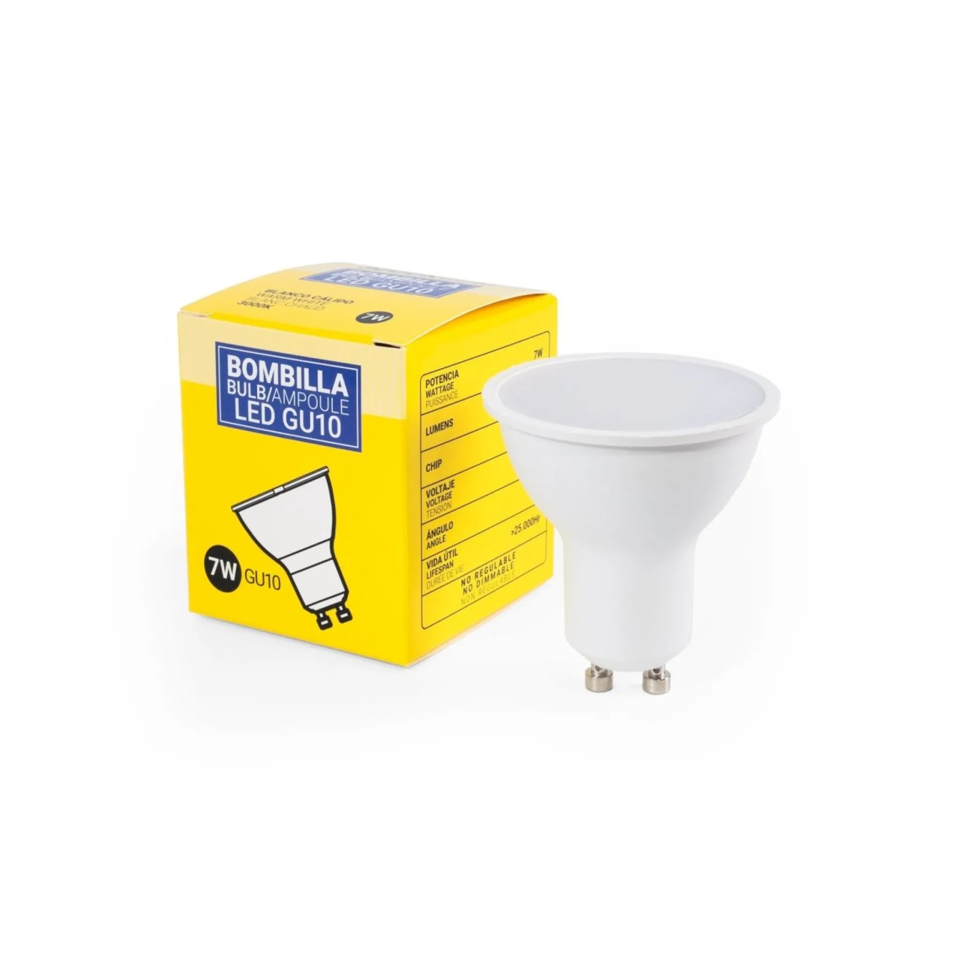 Bombilla LED GU10 - 7W - 120º