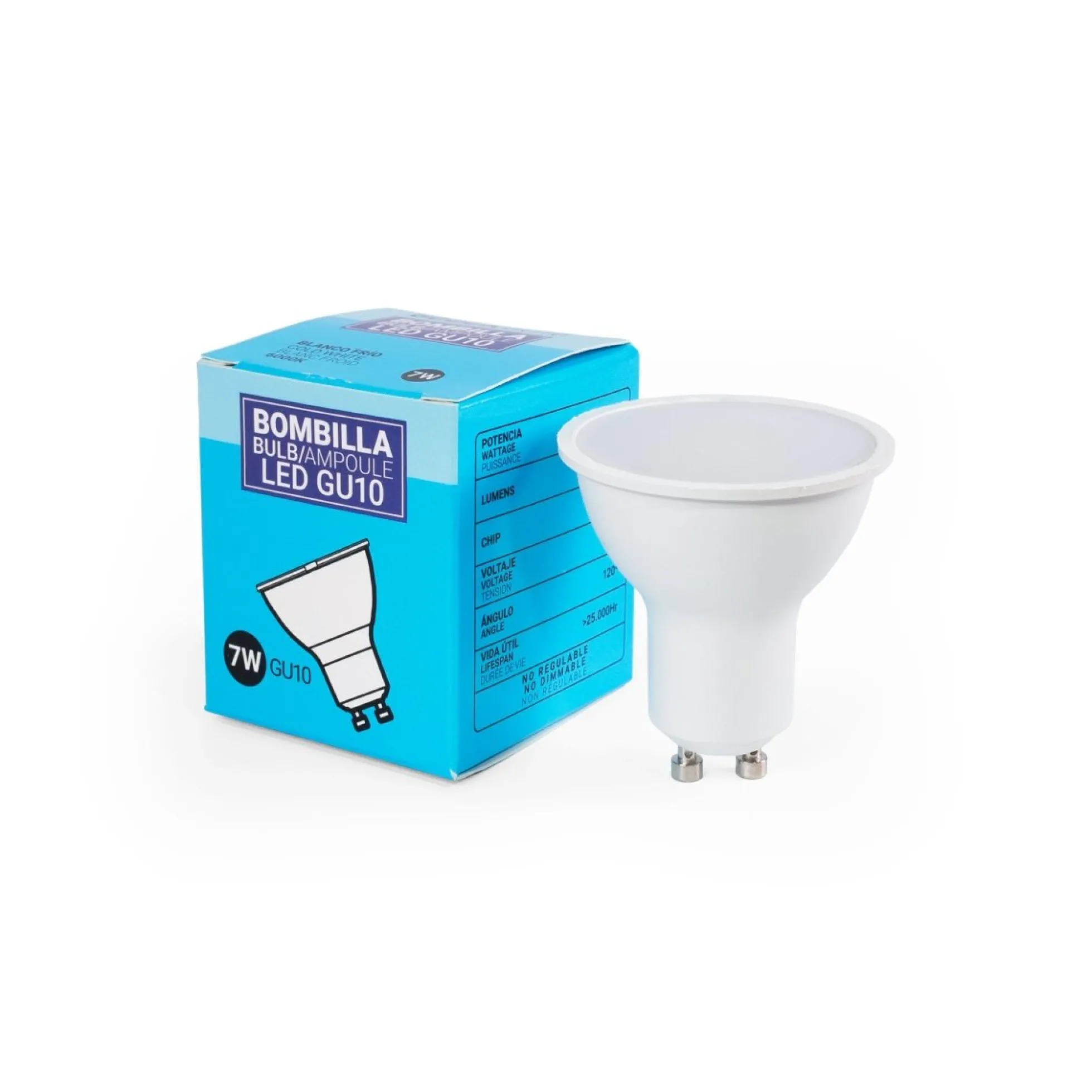 Bombilla LED GU10 - 7W - 120º