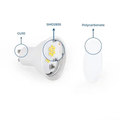 Bombilla LED GU10 - 6W - Regulable - 120º