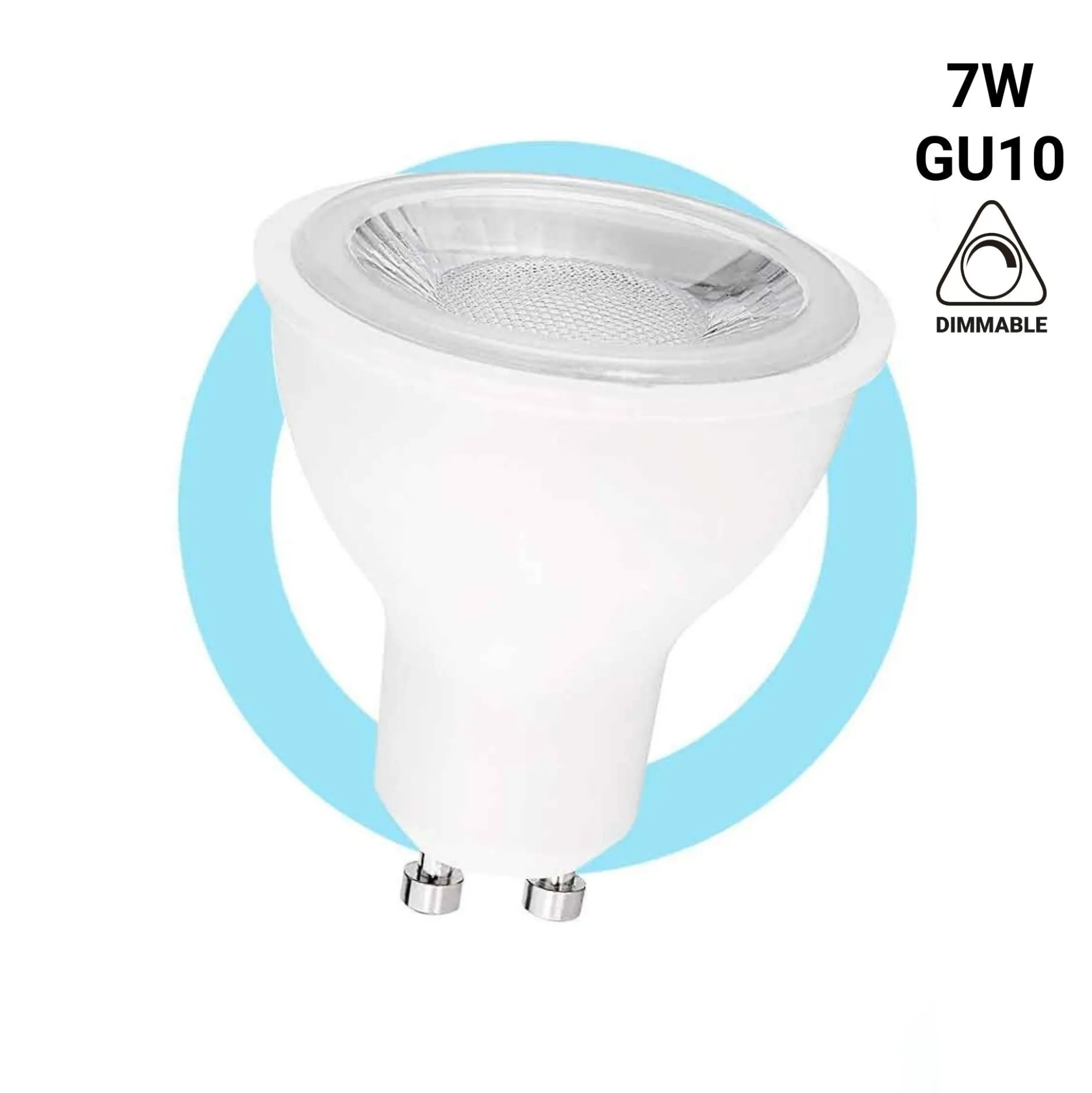 Bombilla LED GU10 - 7W - Regulable - Ø50mm - Óptica a 45º