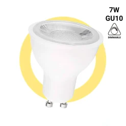 Bombilla LED GU10 - 7W - Regulable - Ø50mm - Óptica a 45º