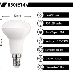 Bombilla LED reflectora - E14 R50 - 5W