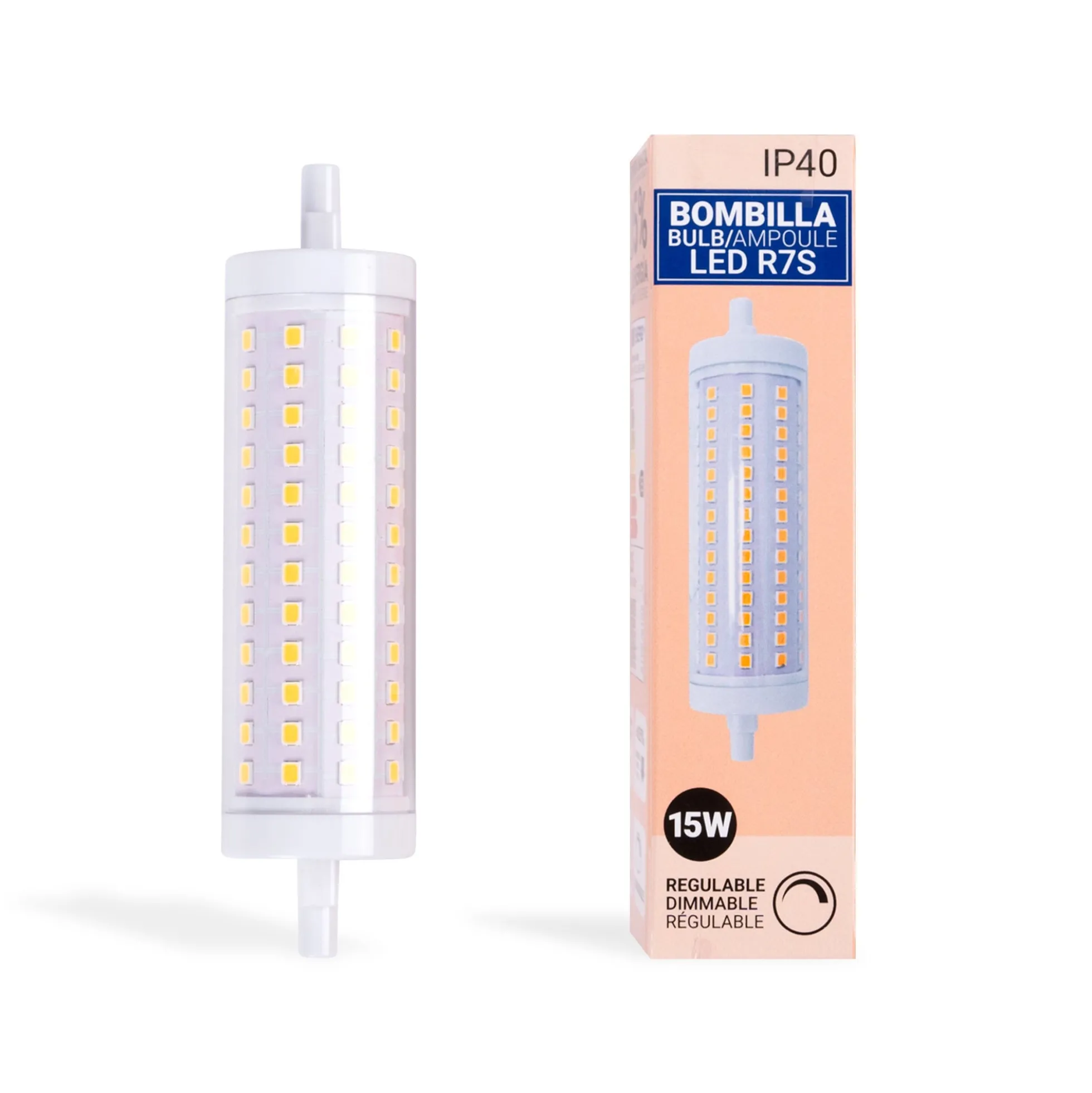 Bombilla LED R7S regulable 118mm - 1700lm - 230V - 15W