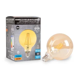 Bombilla LED Vintage Globo Filamento - E27 G125 - 6W - Regulable