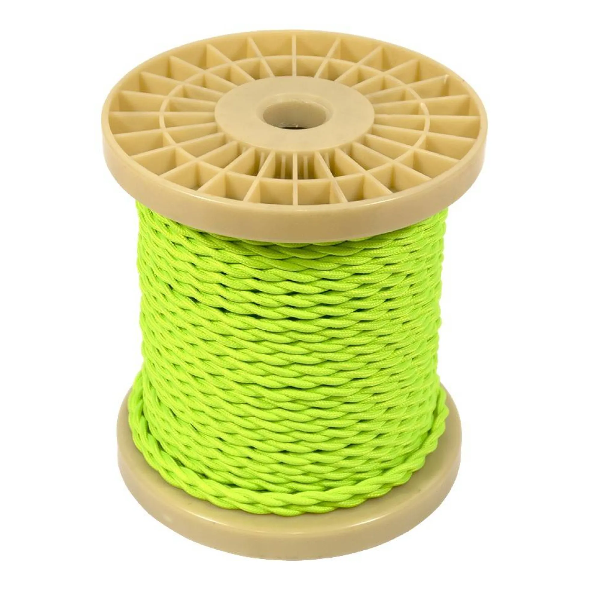 Cable eléctrico decorativo trenzado textil 2x0,75 verde