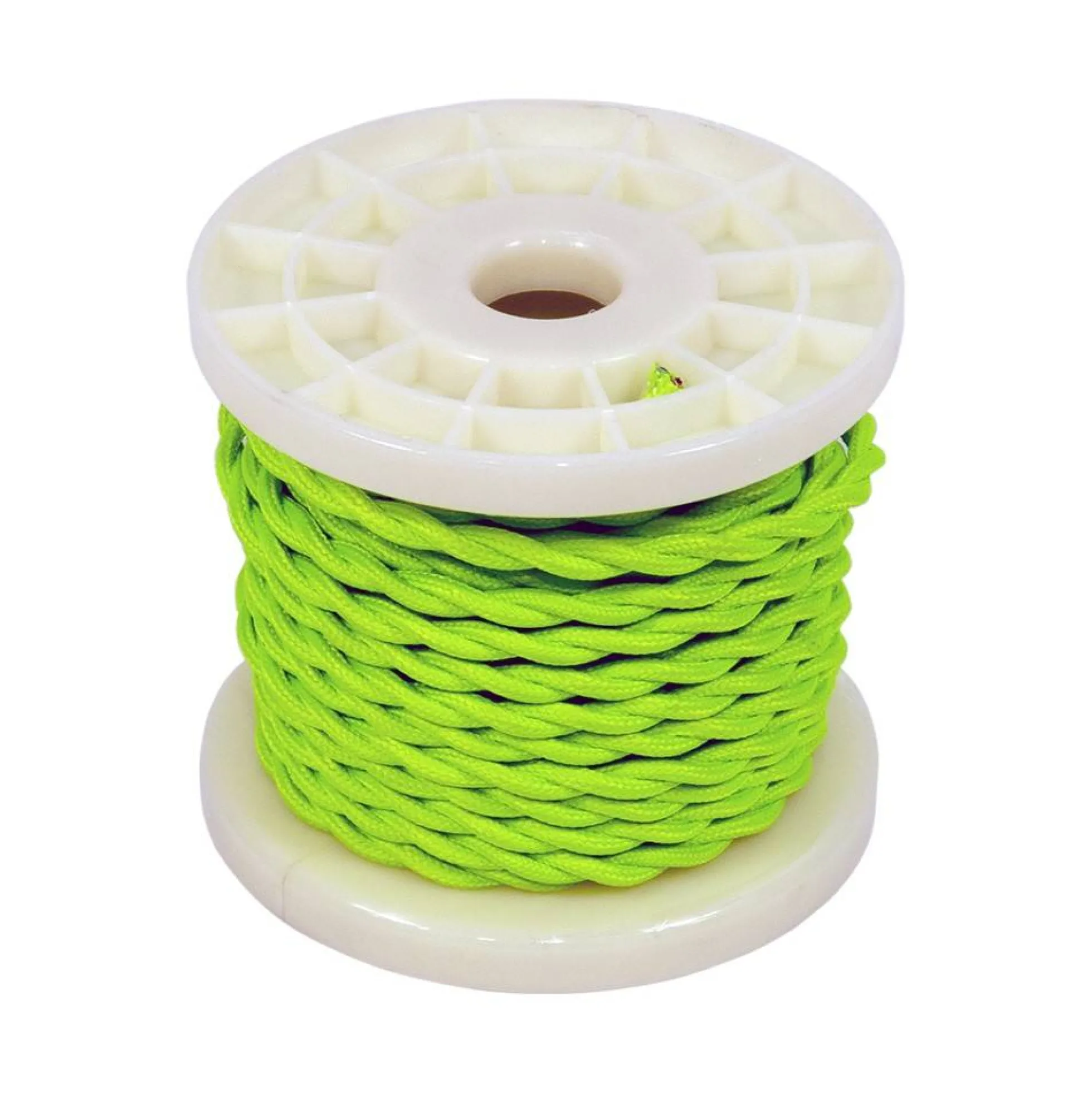 Cable eléctrico decorativo trenzado textil 2x0,75 verde
