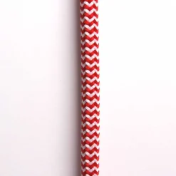 Cable Eléctrico Redondo Recubierto en tejido Efecto Seda ZigZag, Rojo & Blanco