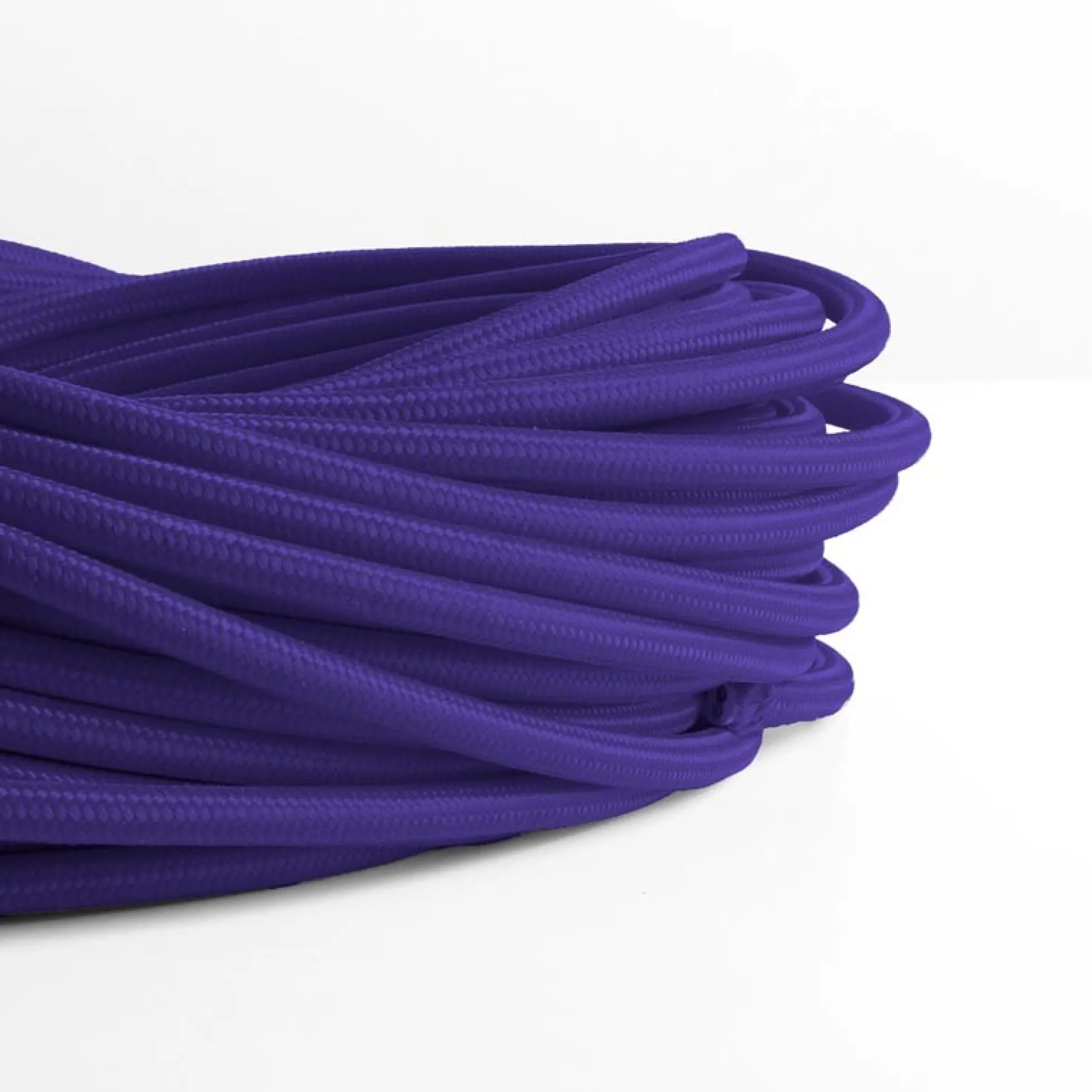 Cable eléctrico redondo revestido de algodón Violeta