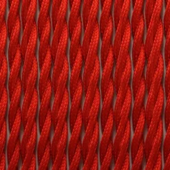 Cable eléctrico trenzado en tejido efecto seda color Rojo