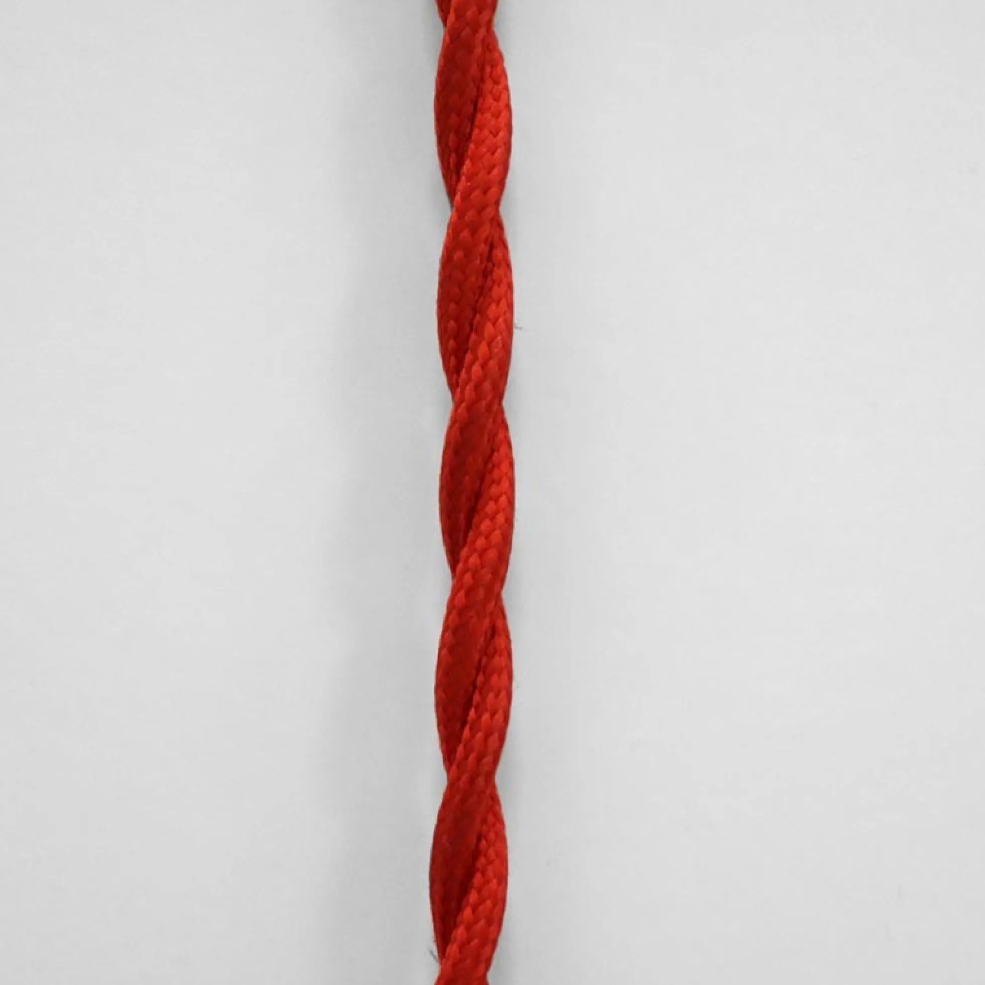 Cable eléctrico trenzado en tejido efecto seda color Rojo