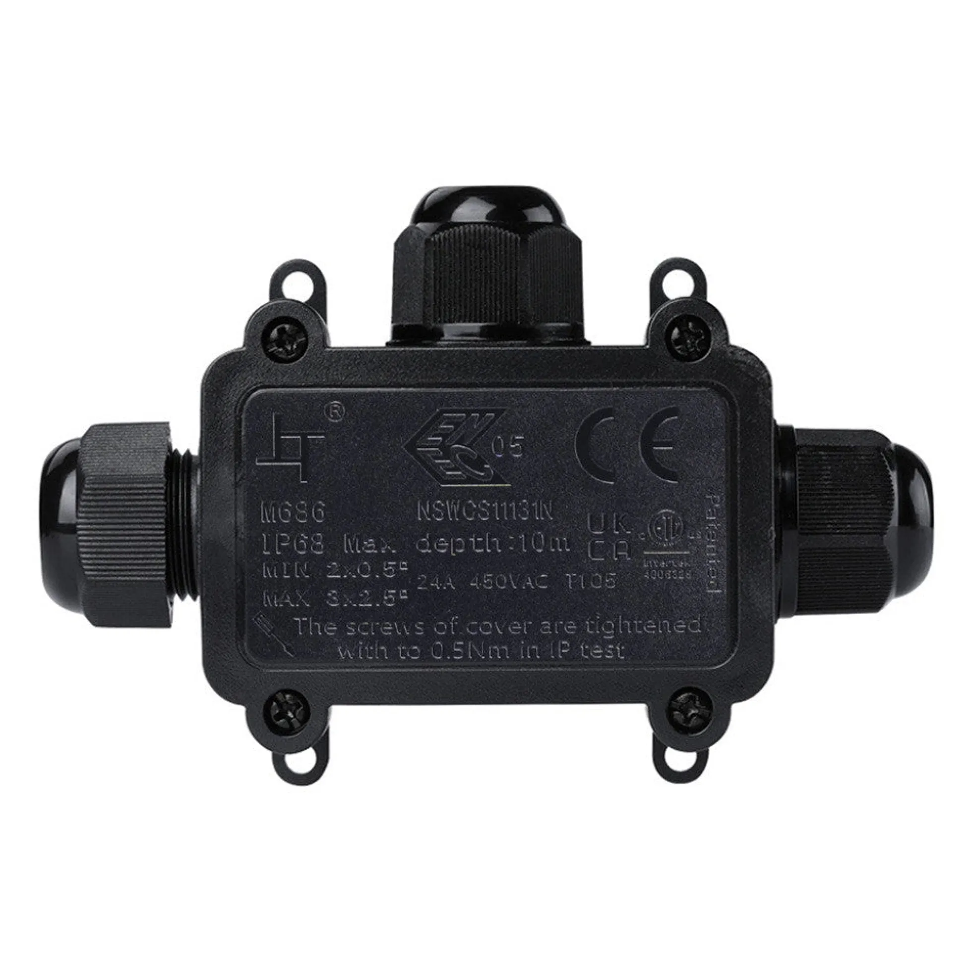 Caja de conexión impermeable en T - IP68 - 0.5 - 2.5mm²