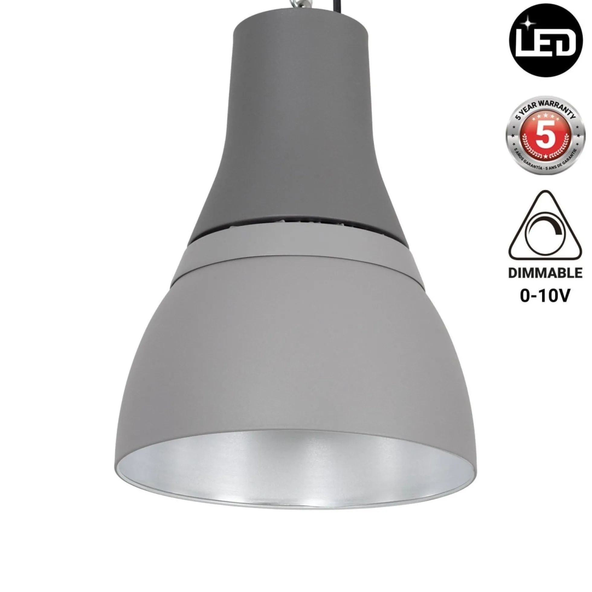 Campana LED comercial CCT - (25W / 40W /60W / 80W) - Difusor aluminio - UGR19 - Driver Lifud 0-10V