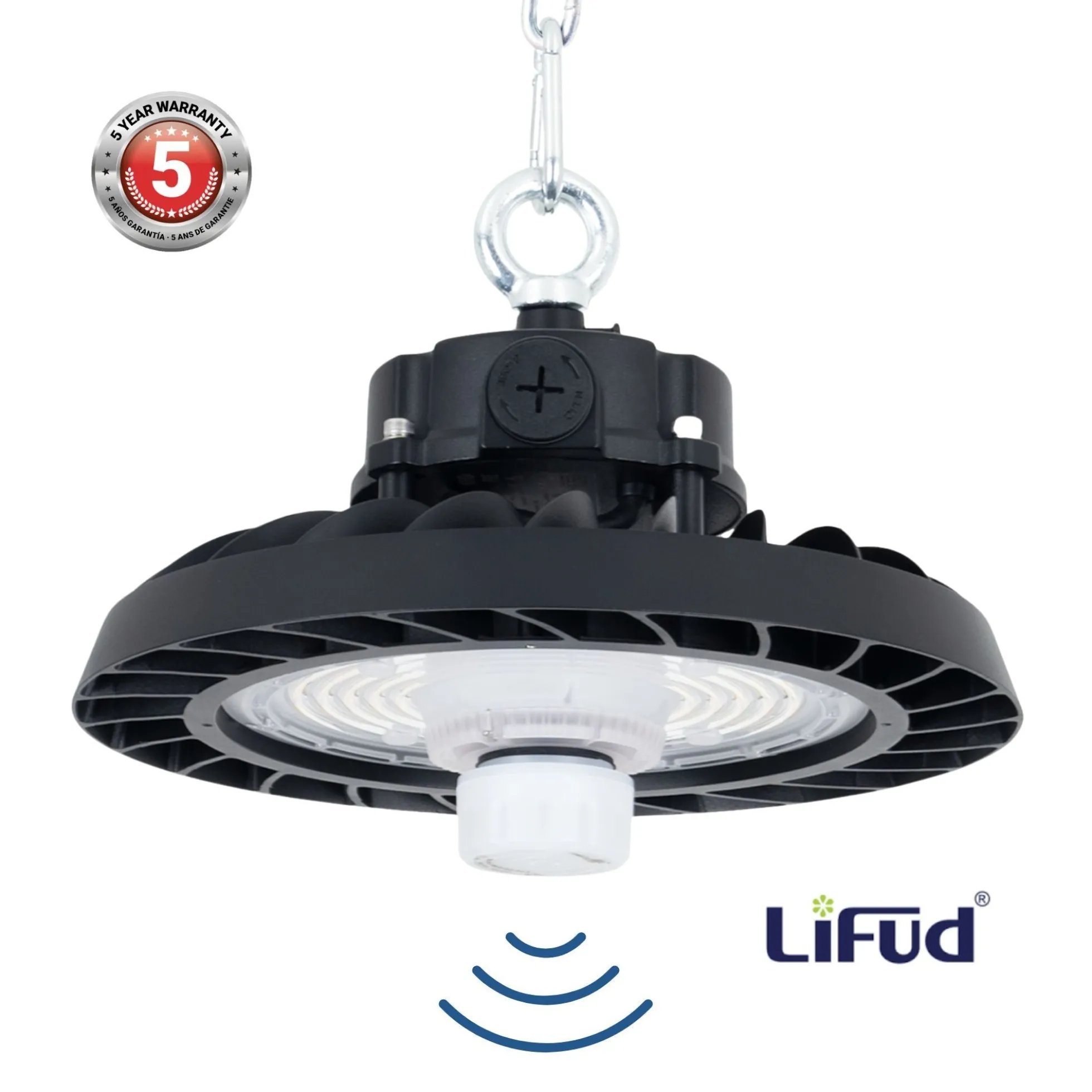 Campana LED UFO industrial 150W - CCT - Con sensor de movimiento - 170lm/W - Driver LIFUD - IP65 - 5 años garantía