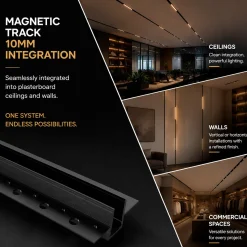 Carril magnético de integración/trimless - 10mm - 2 metros - 48V