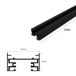 Carril monofásico de superficie para focos LED - Barra 1 metro