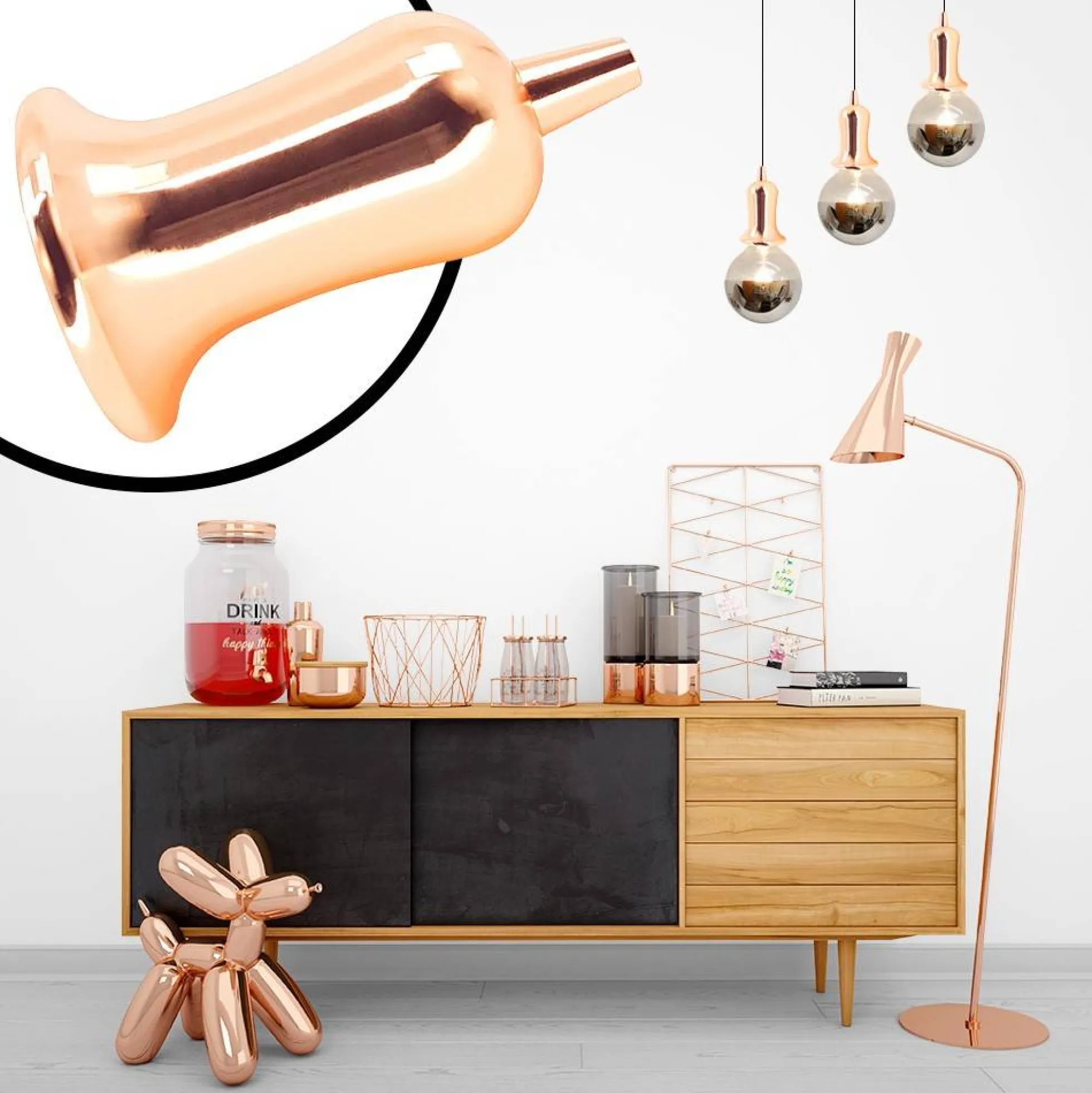 Casquillo E27 Bronce Rosado Campana Vintage Series