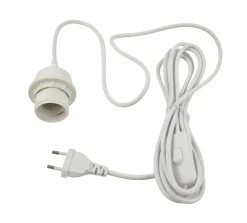Casquillo E27 con cable de PVC, interruptor y enchufe