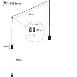 Casquillo E27 con cable de PVC, interruptor y enchufe
