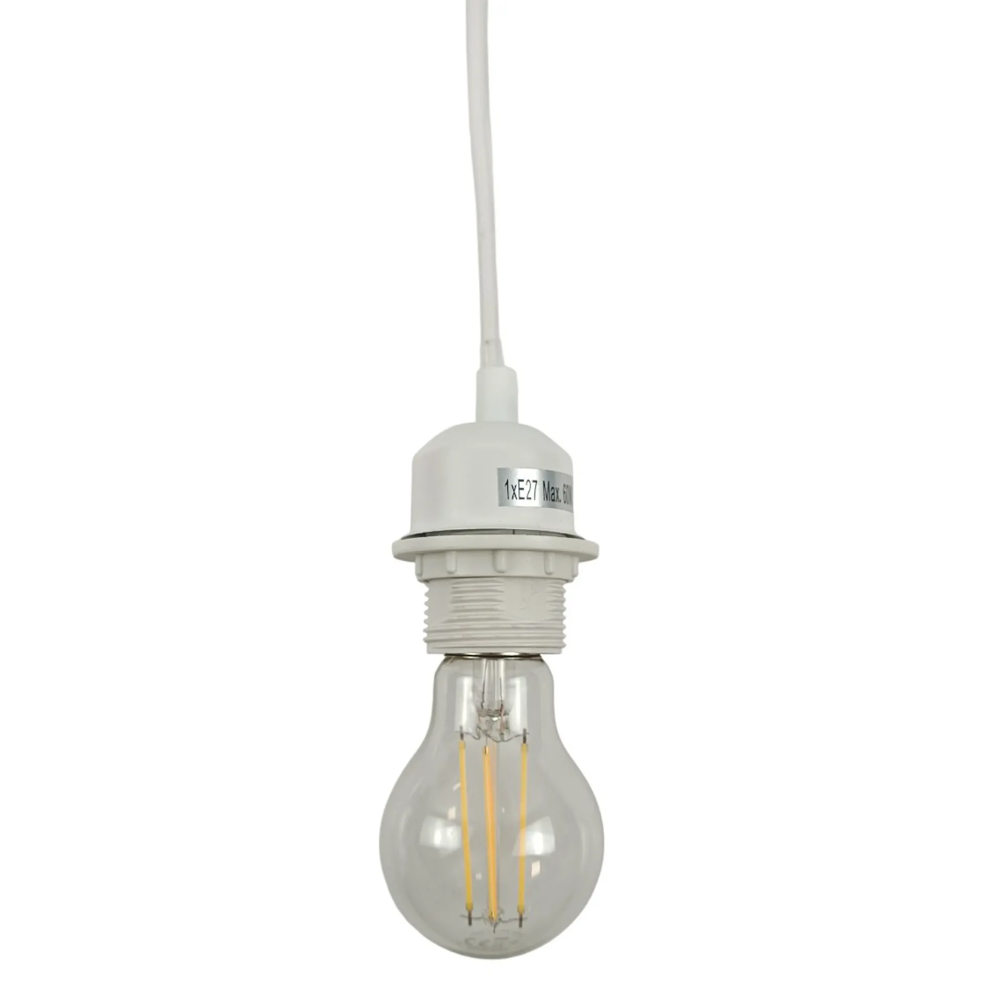 Casquillo E27 con cable de PVC, interruptor y enchufe