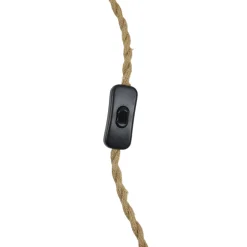 Casquillo E27 con cable de yute trenzado, interruptor y enchufe