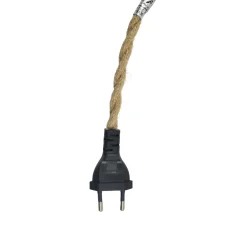 Casquillo E27 con cable de yute trenzado, interruptor y enchufe