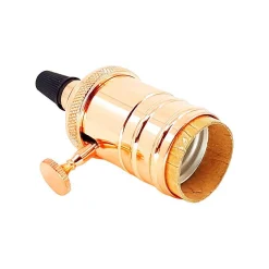 Casquillo E27 Vintage con interruptor Bronce Rosado / Cromado
