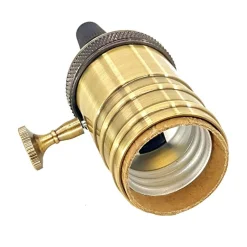 Casquillo portalámpara  Retro vintage acabado bronce con interruptor E27