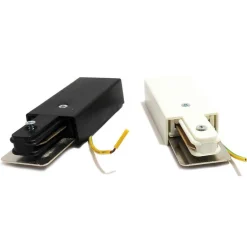 Conector de inicio para carril monofásico de superficie