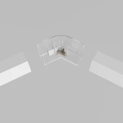 Conector en V para hexágono - 120° - 2,2 cm