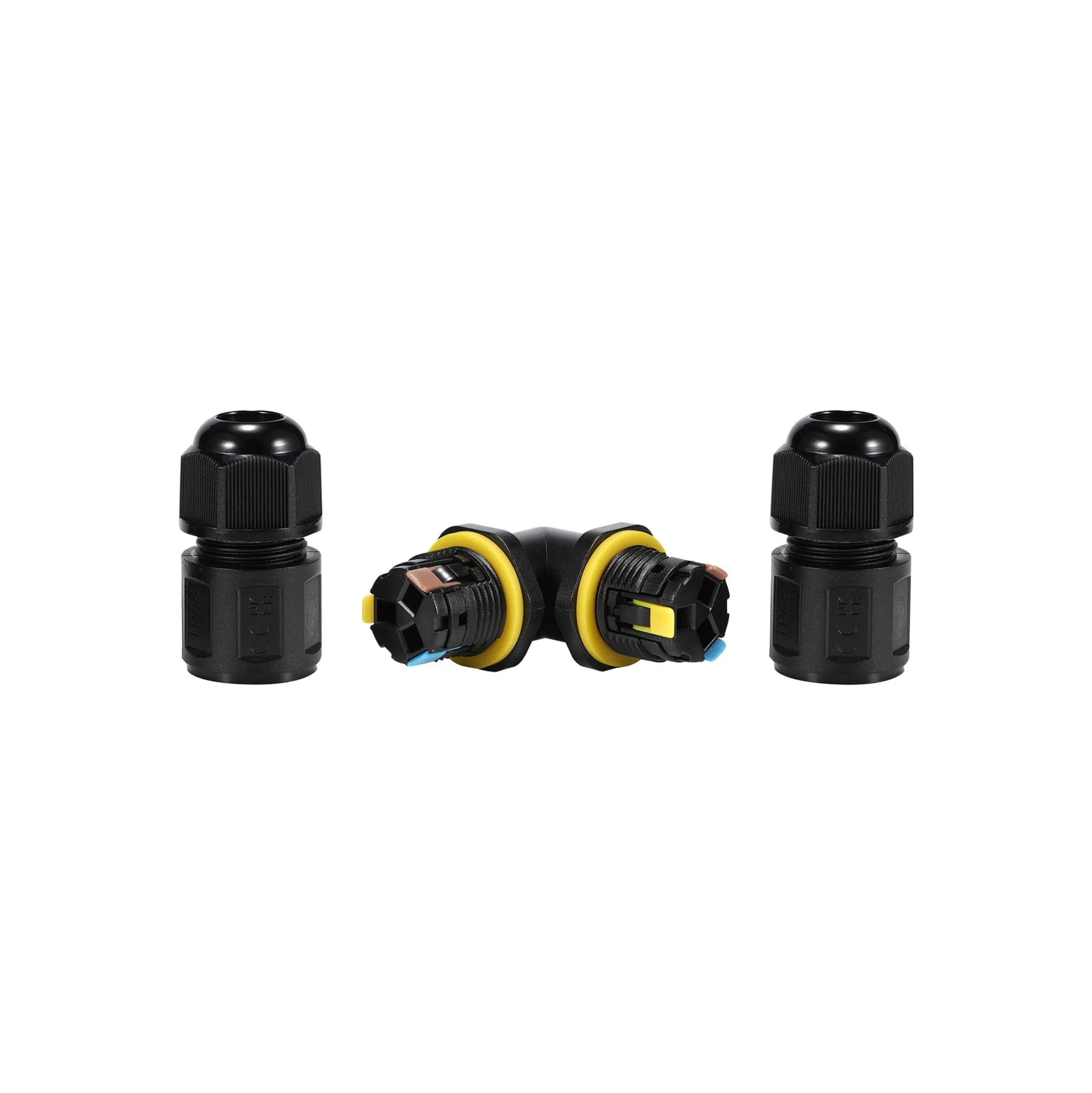 Conector impermeable en L - 3P - IP68 - 0,5-2,5mm² - 24A - T105