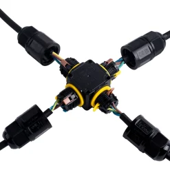 Conector impermeable en X - 3P - IP68 - 0,5-2,5mm² - 24A - T105