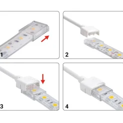 Conector inicio tira a tira RGB 10mm IP68