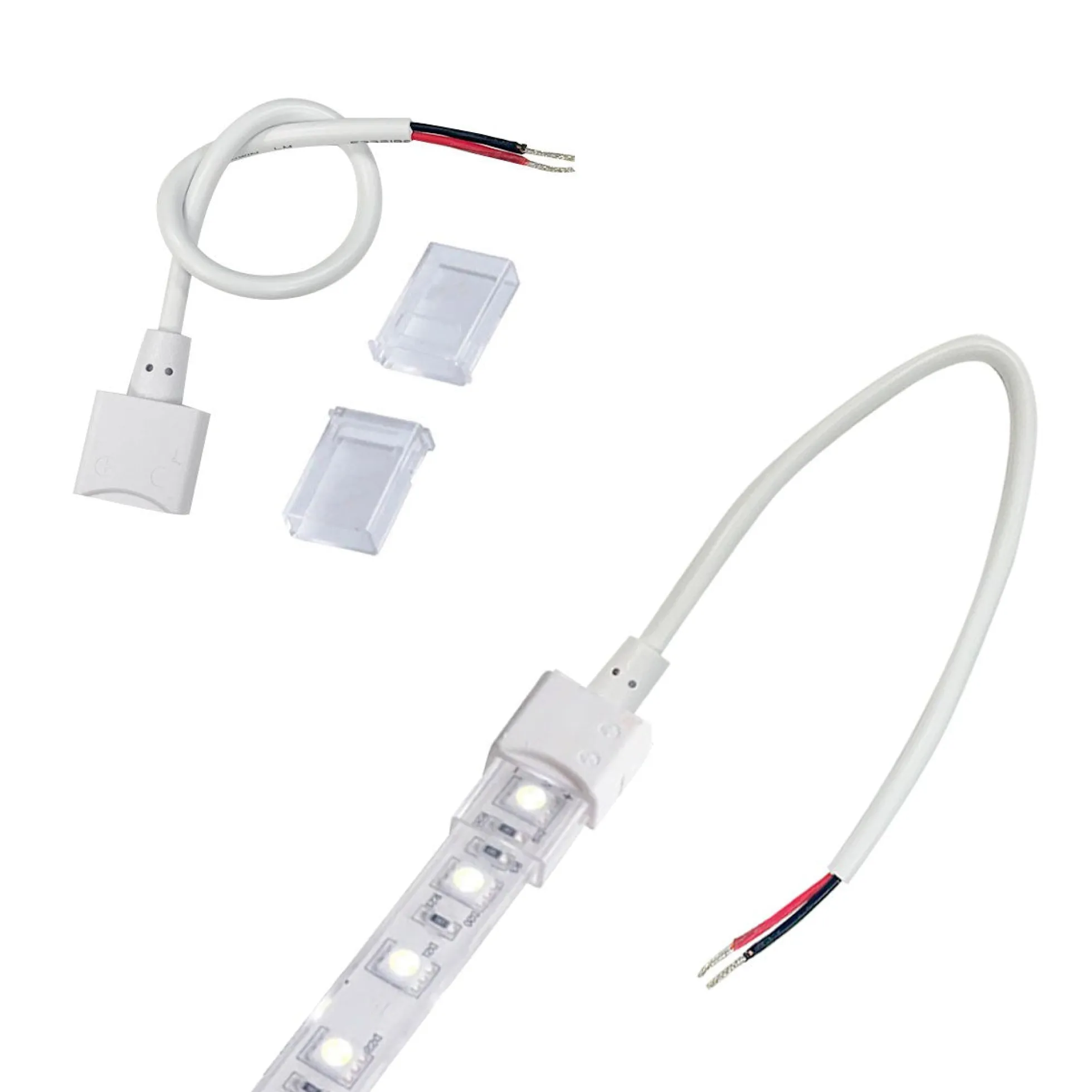 Conector inicio tira LED estanco 10mm - 2 pines - IP68