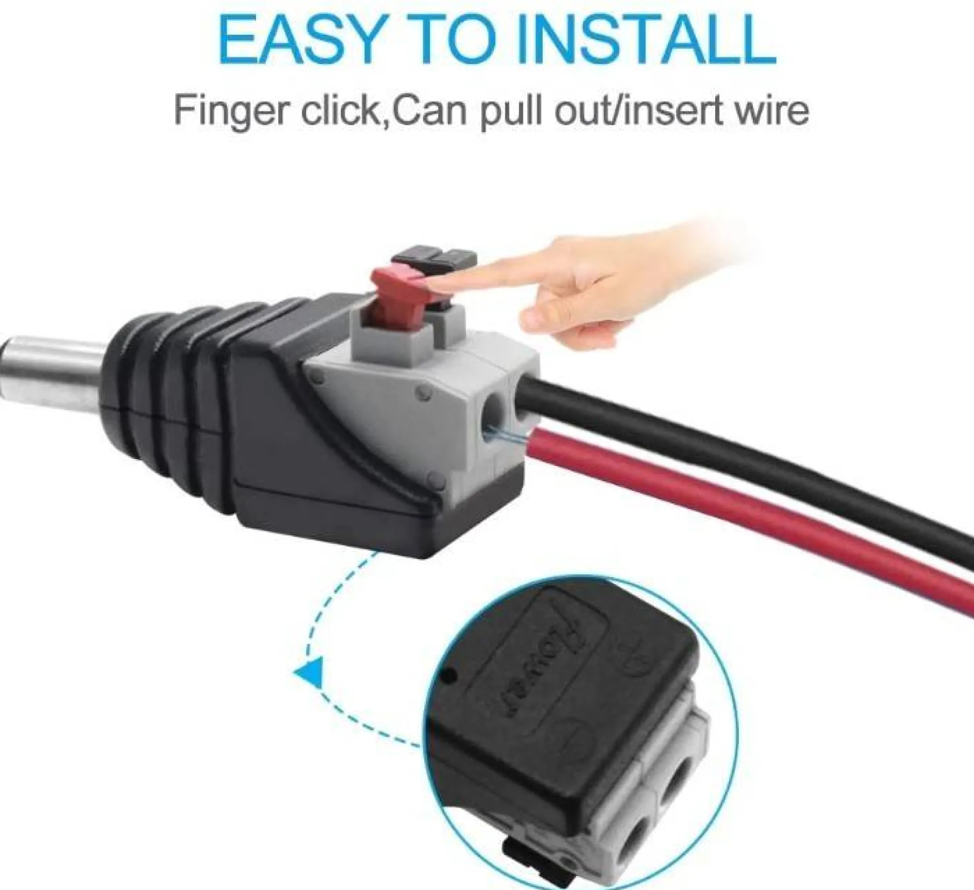 Conector Jack RCA Macho conexión rápida para tira LED