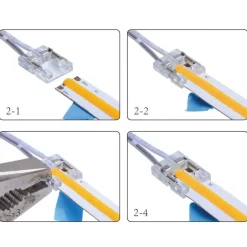 Conector rápido para inicio de tiras LED COB monocolor de 8mm