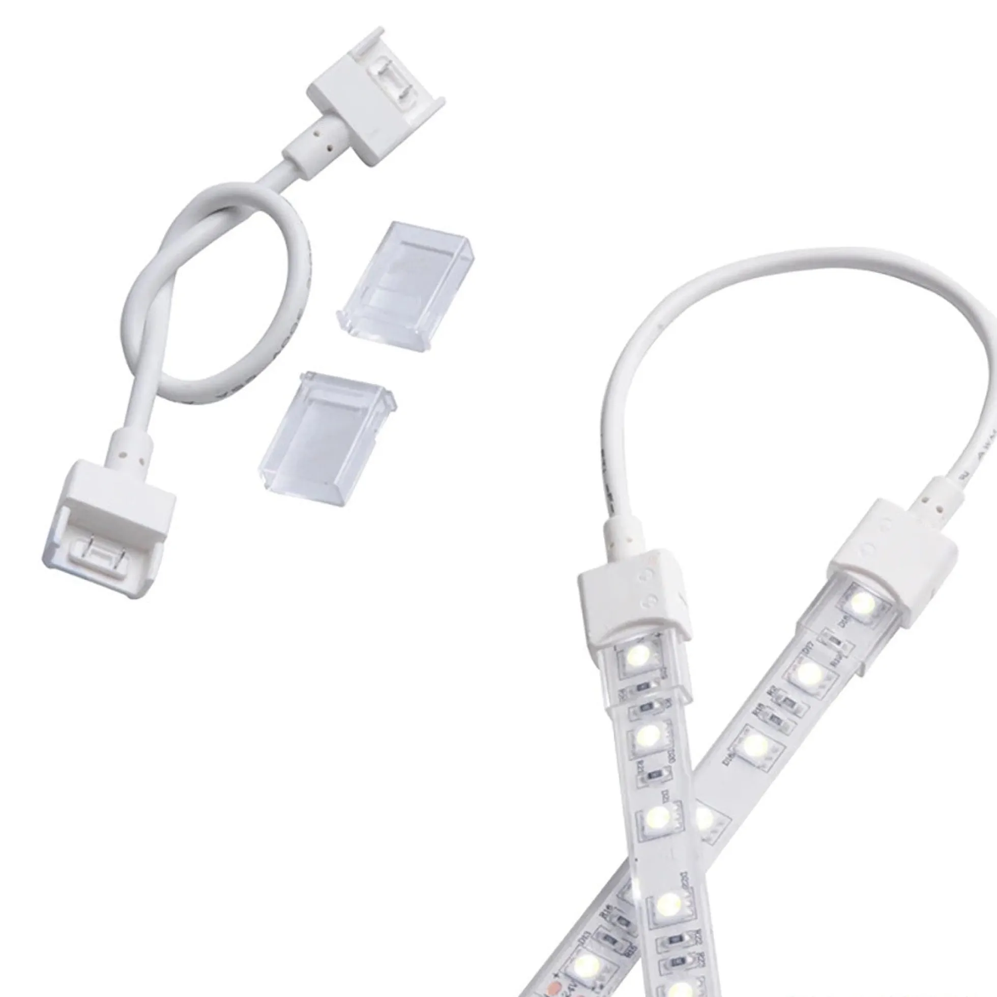 Conector tira LED estanco con cable - 2 pines - Tira 10 mm - IP68
