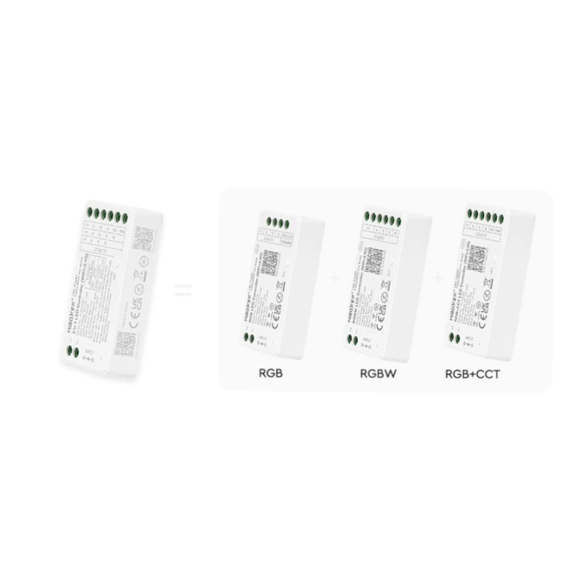 Controlador de tira LED 3 en 1- RGB- RGBW - RGB+CCT - 12/24V DC - 2.4G - WiFi - MiBoxer - FUT037W+