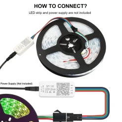 Controlador LED IC pixel Bluetooth RGB/RGBW- 5-24V DC - 1024 Píxeles