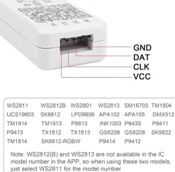 Controlador LED IC pixel Bluetooth RGB/RGBW- 5-24V DC - 1024 Píxeles