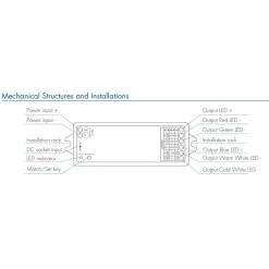 Controlador Monocolor/CCT/RGB/RGBW/RGB+CCT - Compacto - 12-24V DC - WiFi+RF - TUYA - Skydance