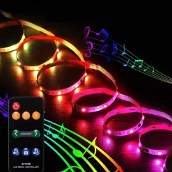 Controlador musical LED IC Pixel RGB/RGBW con mando a distancia - 5-12V DC - 600 pixeles